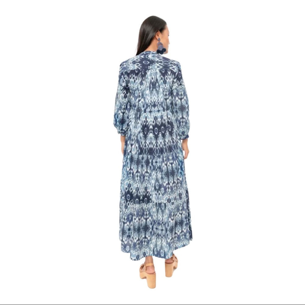 NWT Tyla Blue Rio Long Dress RO'S GARDEN Tuckernuck Blue Maxi Long Sleeve - Picture 4 of 10